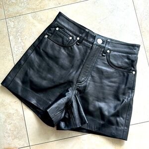 RAG & BONE *NEW* 100% Lamb Leather Black Shorts in Excellent Condition